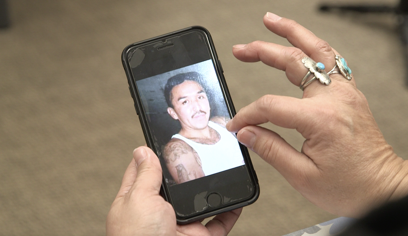 A photo of Hector Martinez on sister's phone. Hector has been missing for more than a decade and his case is among thousands in the Missing or Murdered Indigenous Persons Initiative.