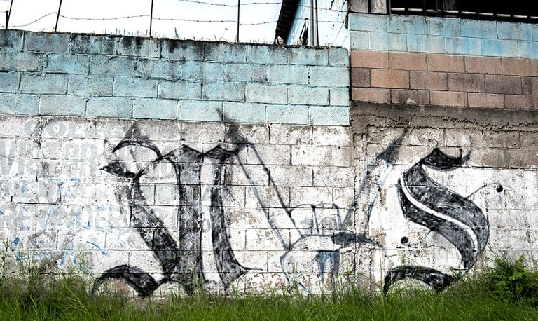 MS13 Graffiti on Wall in El Salvador