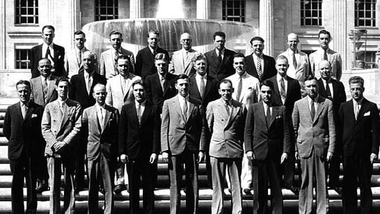 The first graduates of the Bureau’s training program for national police executives, the forerunner of today’s National Academy, in 1935.