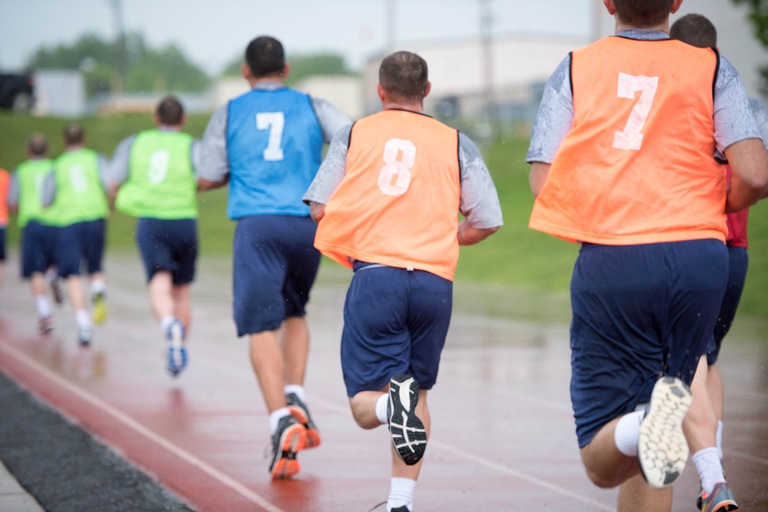 New Agent Trainees Run During Physical Fitness Test