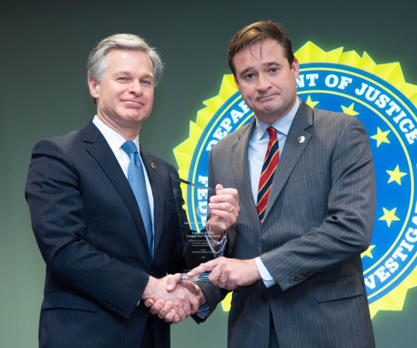 FBI New York 2022 Director’s Community Leadership Award recipient Learning for Life, Greater New York Council, represented by Travis Smith.