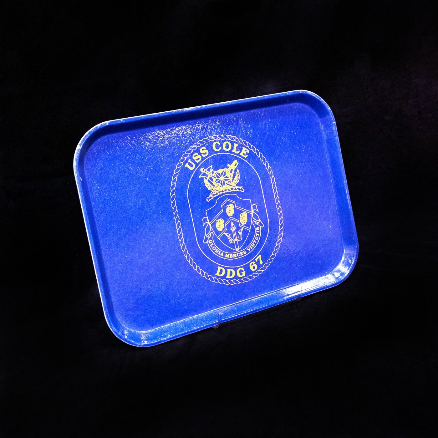The FBI’s October Artifact of the Month is a blue tray recovered from the galley of the USS Cole.