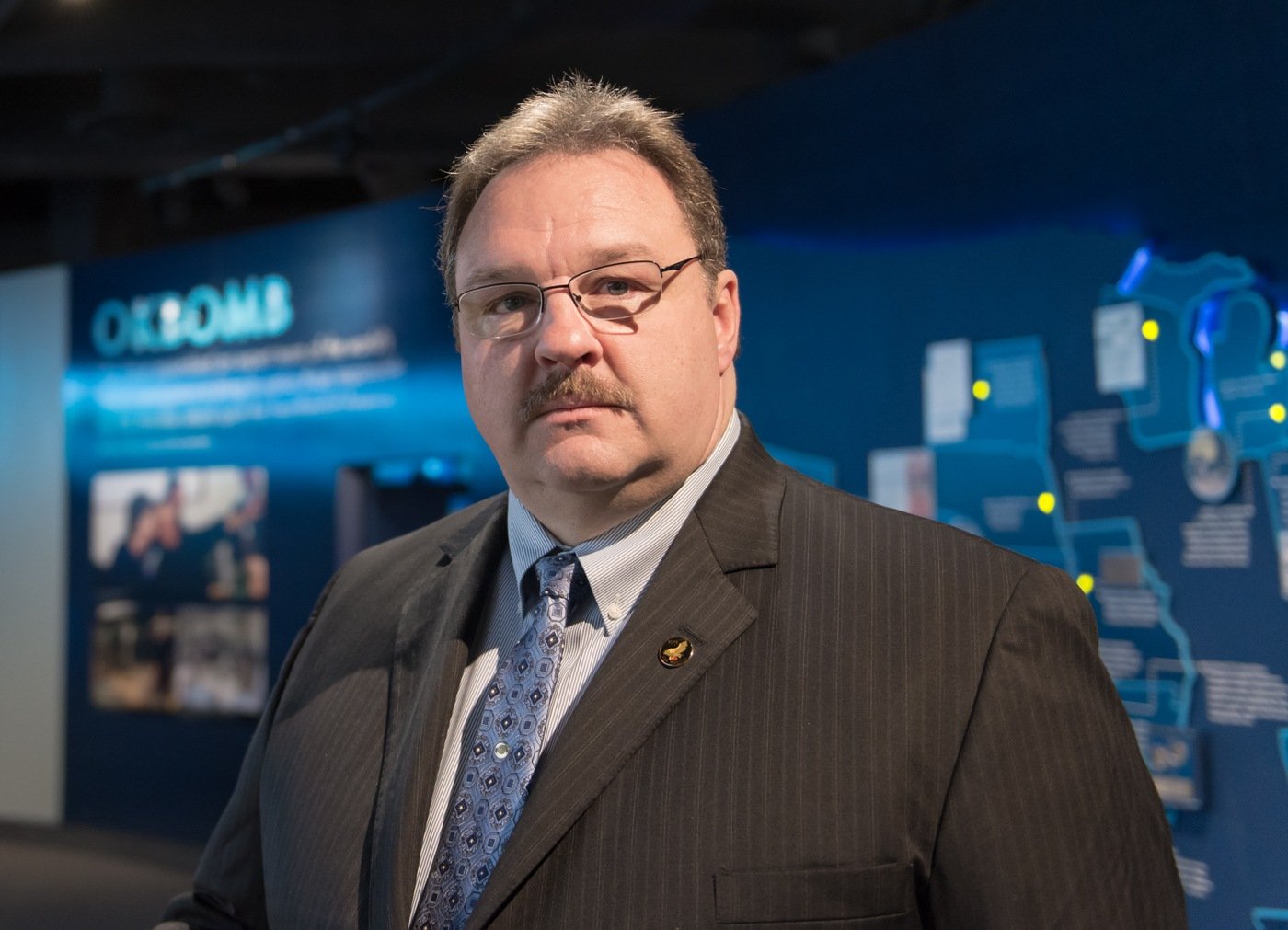 Special Agent Barry Black inside the Oklahoma City National Memorial & Museum. He was one of the first FBI agents on the scene after the bombing of the Alfred P. Murrah Federal Building in Oklahoma City on April 19, 1995, the deadliest act of homegrown terrorism in U.S. history.