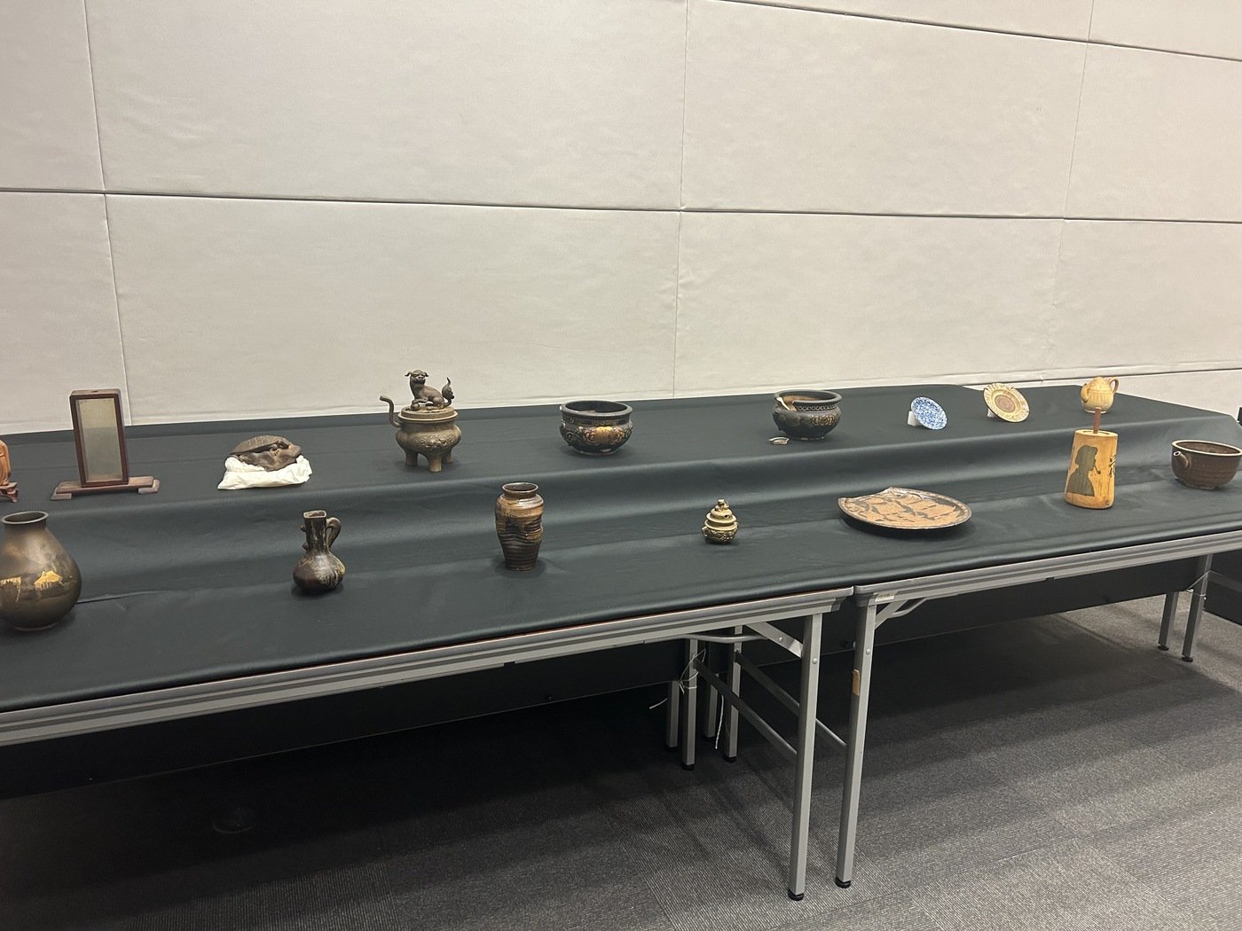 Okinawa ceramics and pottery on display.