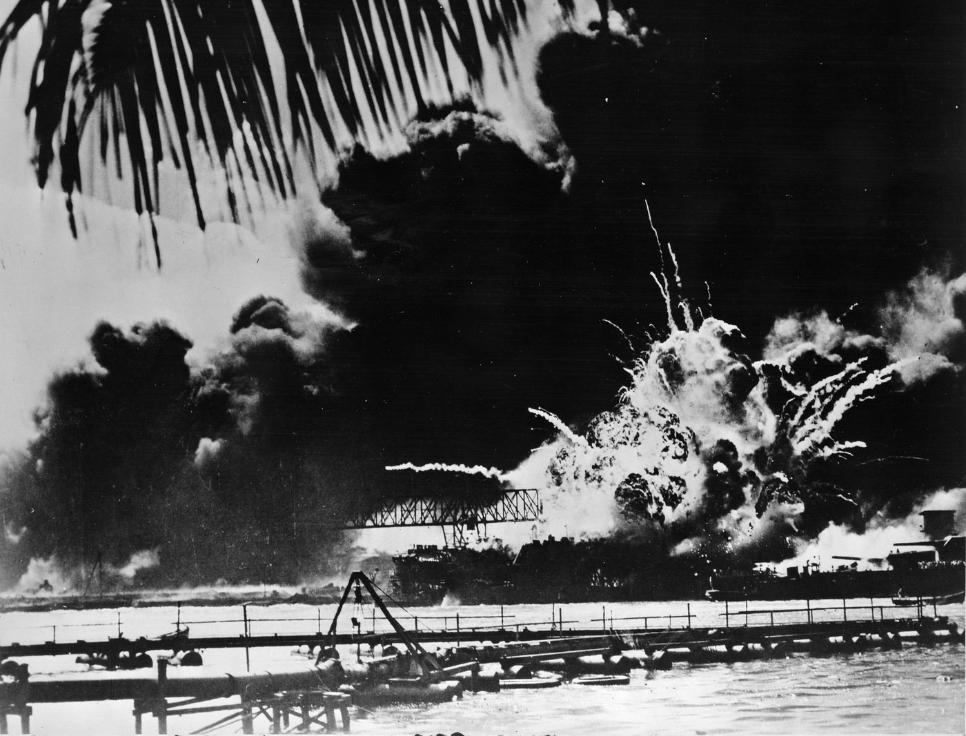 The attack on Pearl Harbor on December 7, 1941. Library of Congress photograph. 