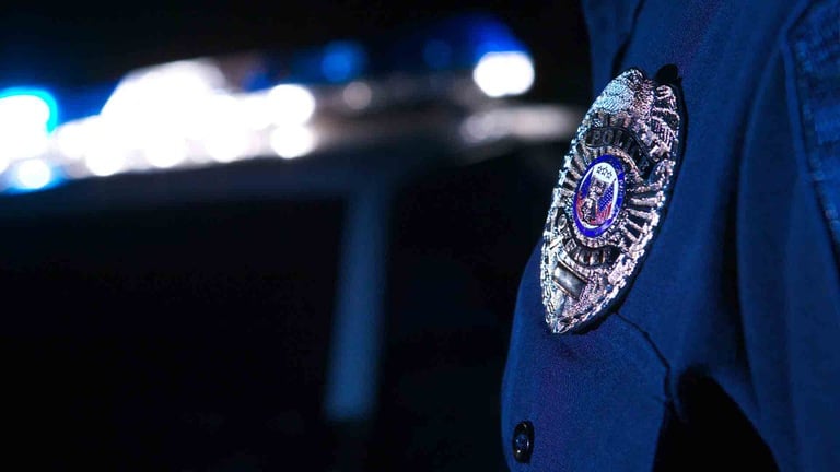 Police Badge on Sleeve (Stock Image)