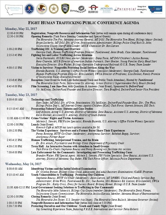 Salt Lake City - Yellowstone Human Trafficking Conference schedule