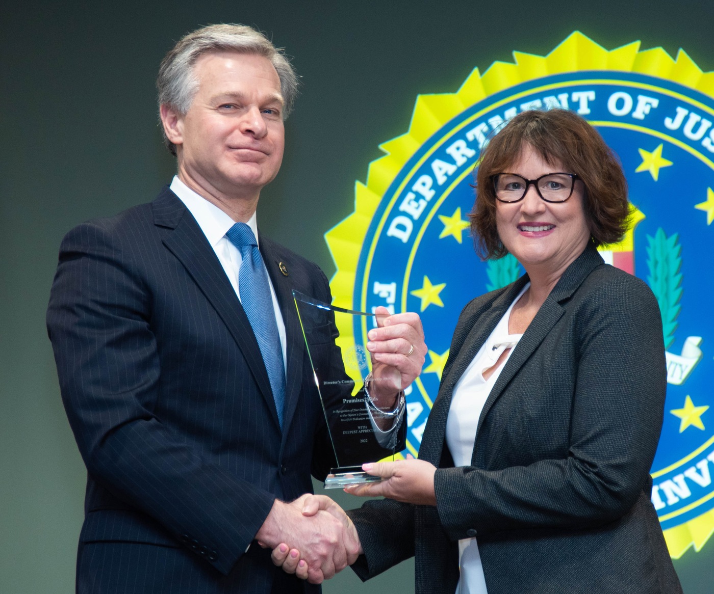 FBI San Diego 2022 Director’s Community Leadership Award recipient Promises2Kids, represented by Tonya Torosian.