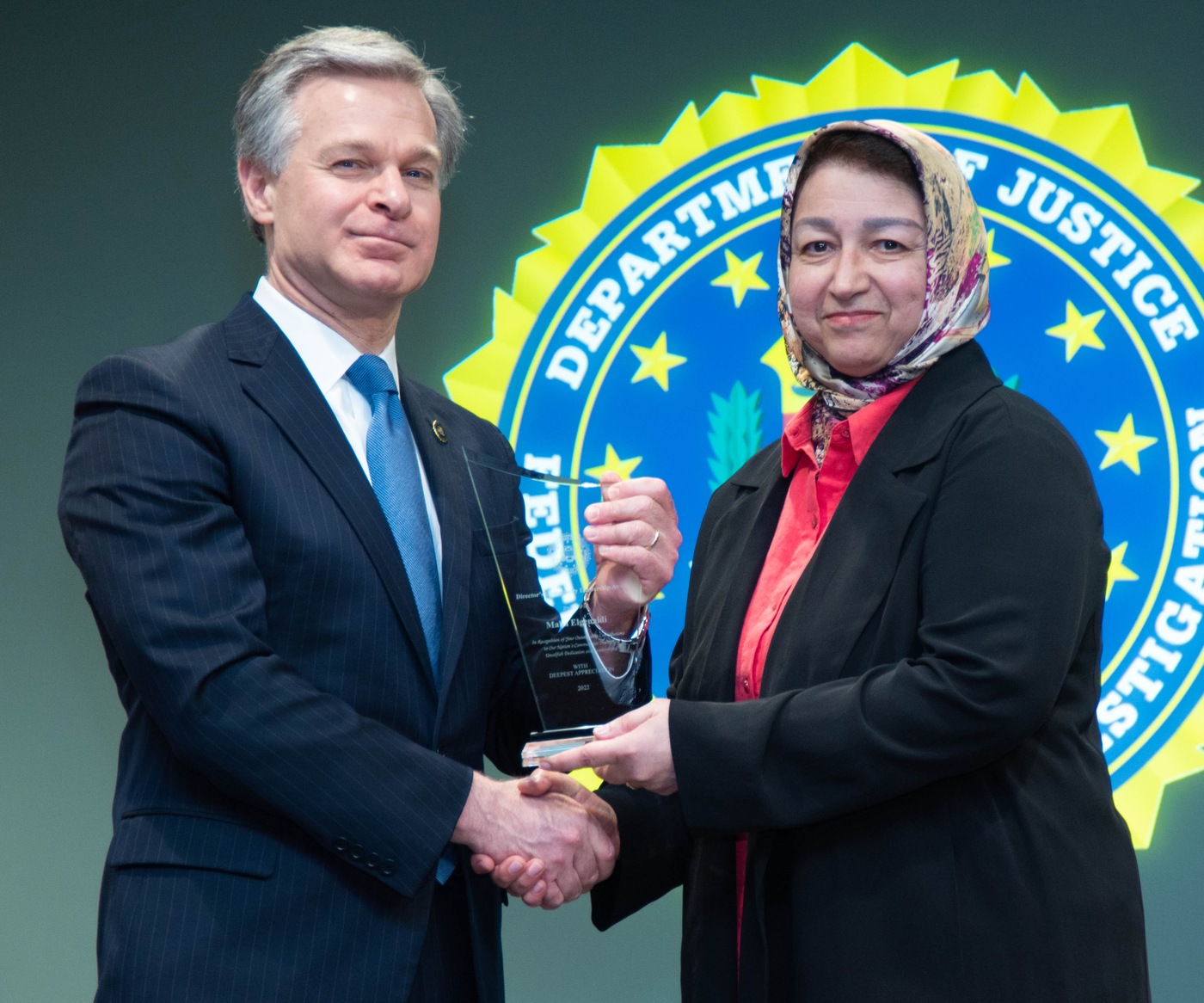 FBI San Francisco 2022 Director’s Community Leadership Award recipient Maha Elgenaidi.