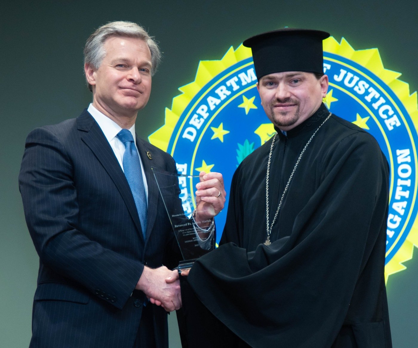 FBI Seattle 2022 Director’s Community Leadership Award recipient Reverend Fr. Andriy Matlak.