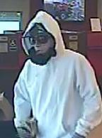 Suspect wanted for his alleged involvement in at least two bank robberies: the Wells Fargo, Des Moines, Washington, on June 21, 2014; and the Key Bank, Issaquah, Washington on June 25, 2014.