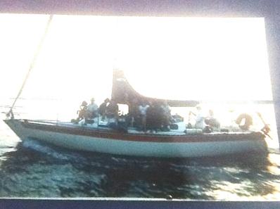 The 1976 White Cooper sailboat, named the Draco, used in the Billy Hanson kidnapping case.