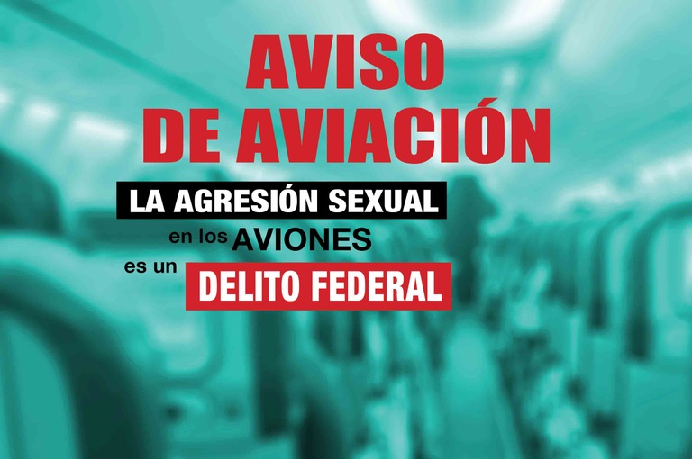 Sexual Assault Aboard Aircraft Awareness Graphic (Spanish)