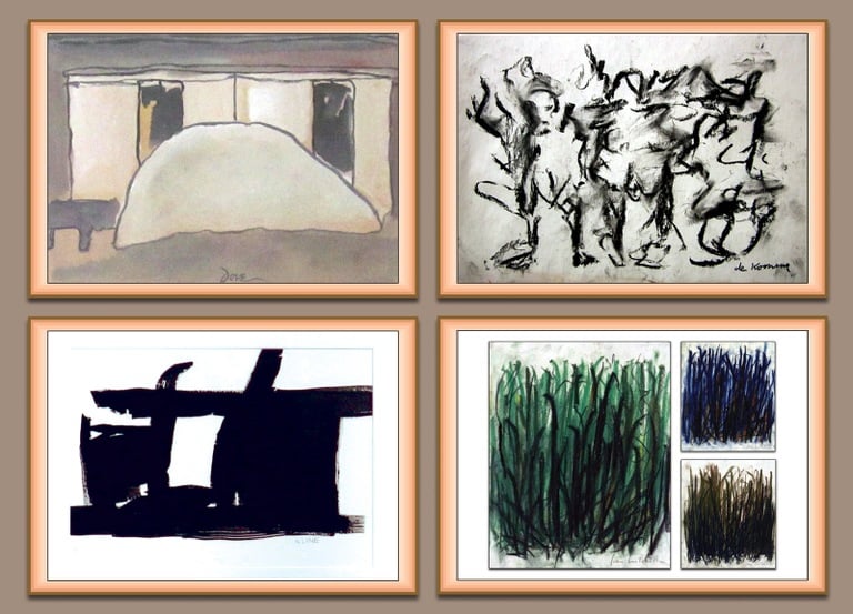 A collection of fake artwork sold by Eric Ian Hornak Spoutz; images taken from public art sales catalogs.