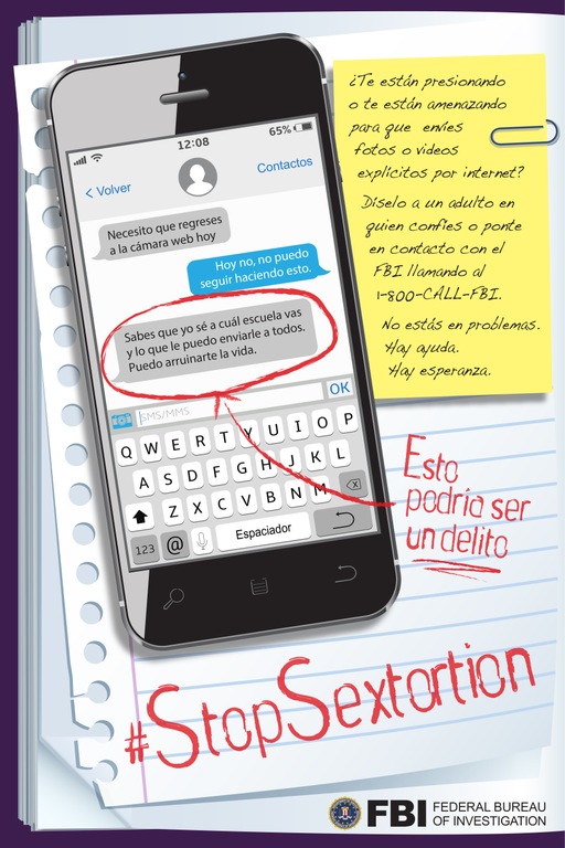Stop Sextortion Poster (Spanish)