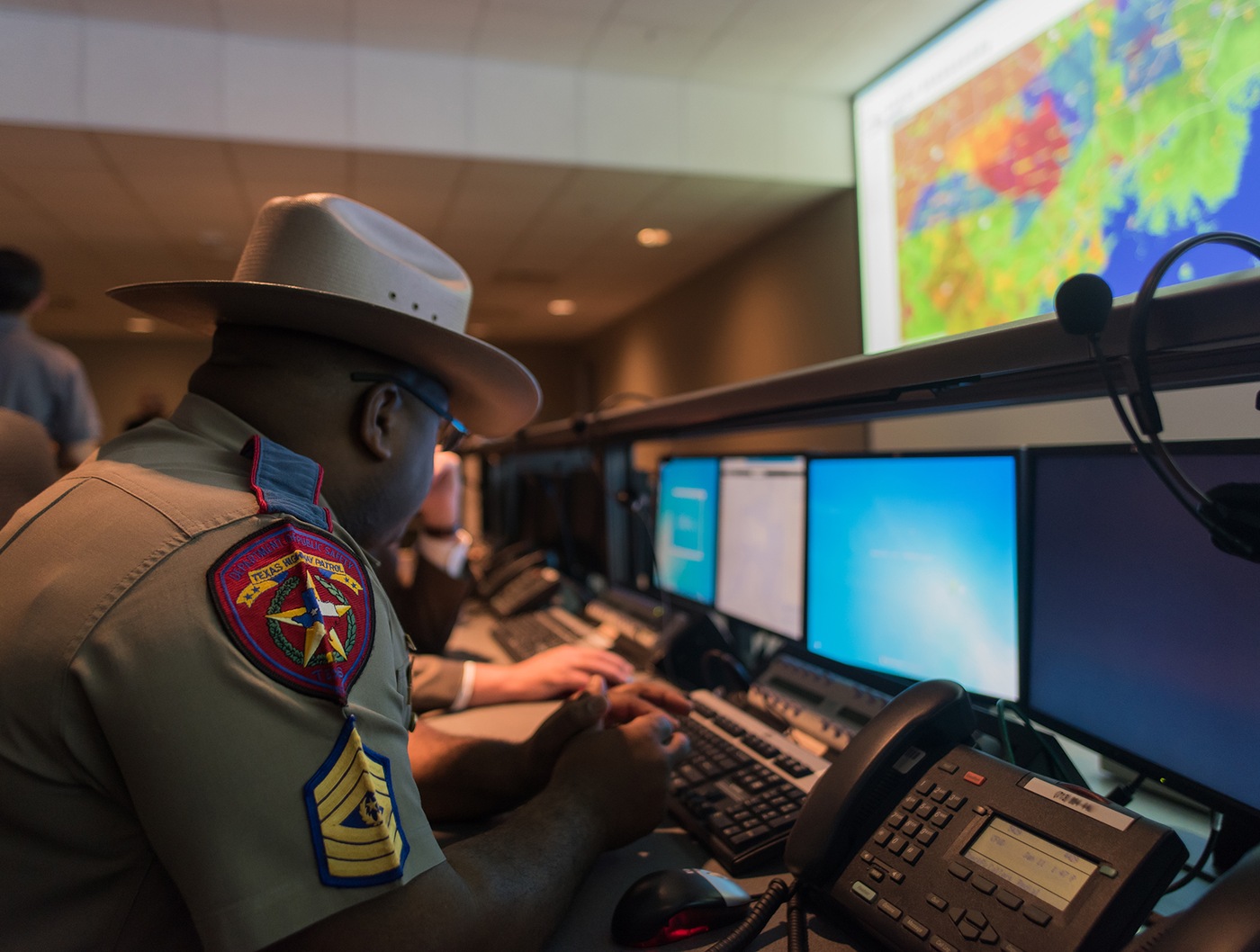 Highway Patrol Officer at Houston Super Bowl LI Command Post