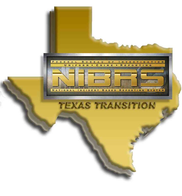 Graphic depicting outline of state of Texas with National Incident-Based Reporting System (NIBRS) logo and words Texas Transition. (From CJIS Link article.)