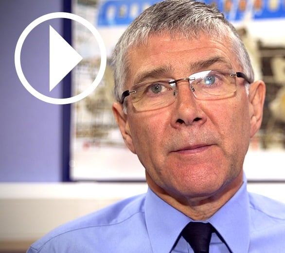 Tom McCullough, detective chief superintendent (retired), Dumfries and Galloway Constabulary, with play video symbol overlay.