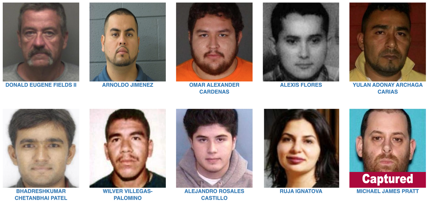 Ten Most Wanted Fugitives as of May 25, 2023