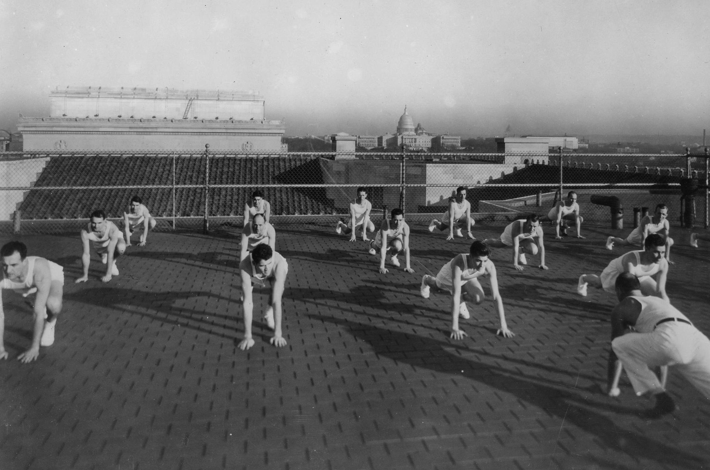 New Agents Train on Rooftop in the 1930s