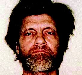 Mugshot of Theodore Kaczynski, the Unabomber, following his arrest on April 3, 1996.