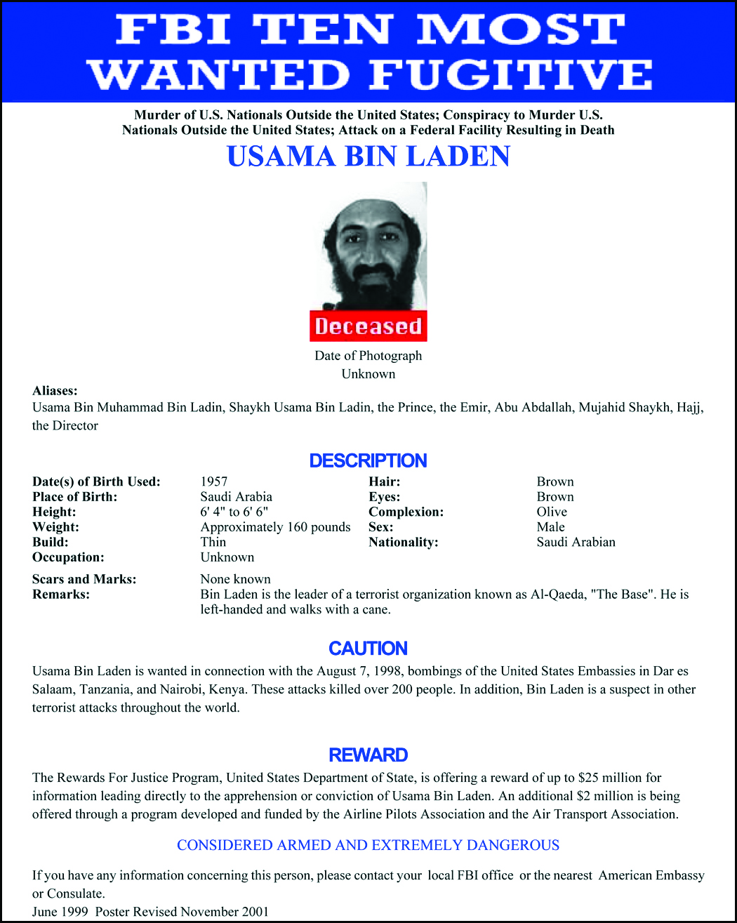 Usama bin Laden Poster