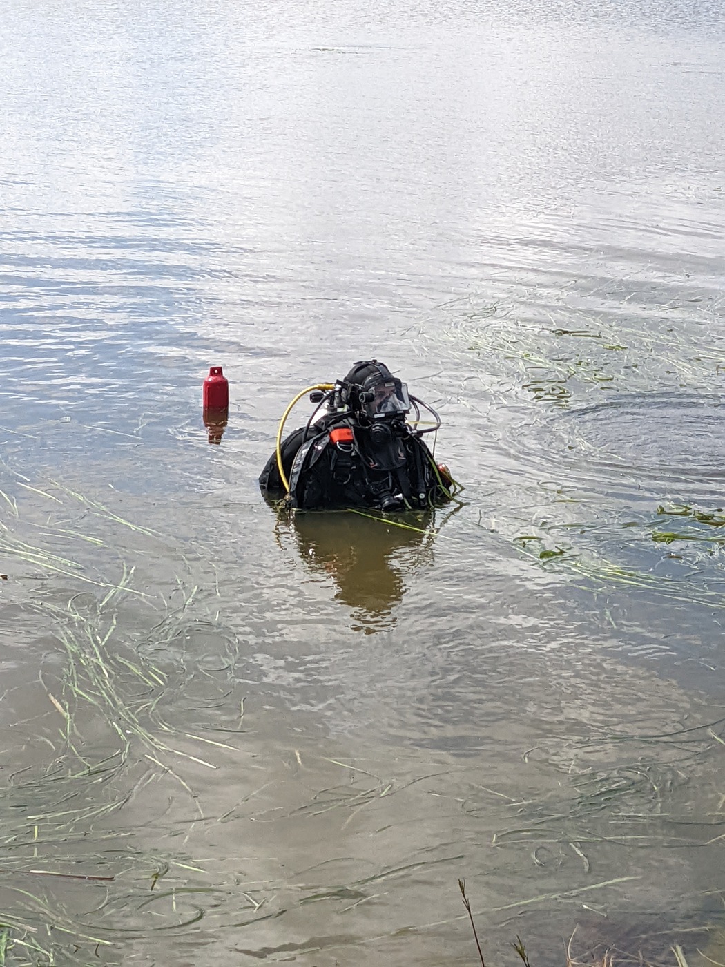 USERT diver emerging from lake