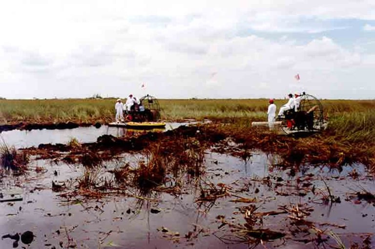Recovery Personnel at ValuJet Flight 592 Crash Site in the Everglades (FAA Photo)