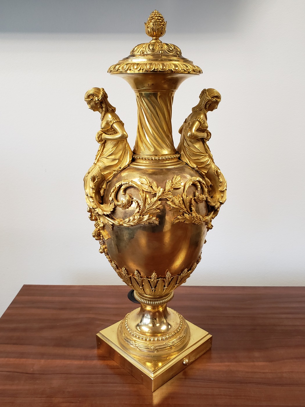 Bronze vases, fire gilded, two-tone, French, Louis XVI, 1780-1890