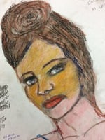 Recent drawing by serial killer Samuel Little based on memories of his murder victims. Unmatched confession; black female, age 22; killed in 1971 in Miami, Florida; victim possibly called aLinda.a