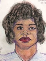 Recent drawing by serial killer Samuel Little based on memories of his murder victims. Unmatched confession; black female; killed in 1977 or 1978 in Plant City, Florida.