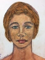 Recent drawing by serial killer Samuel Little based on memories of his murder victims. Unmatched confession; white female; killed in 1984 in Covington, Kentucky; met victim in Columbus, Ohio.