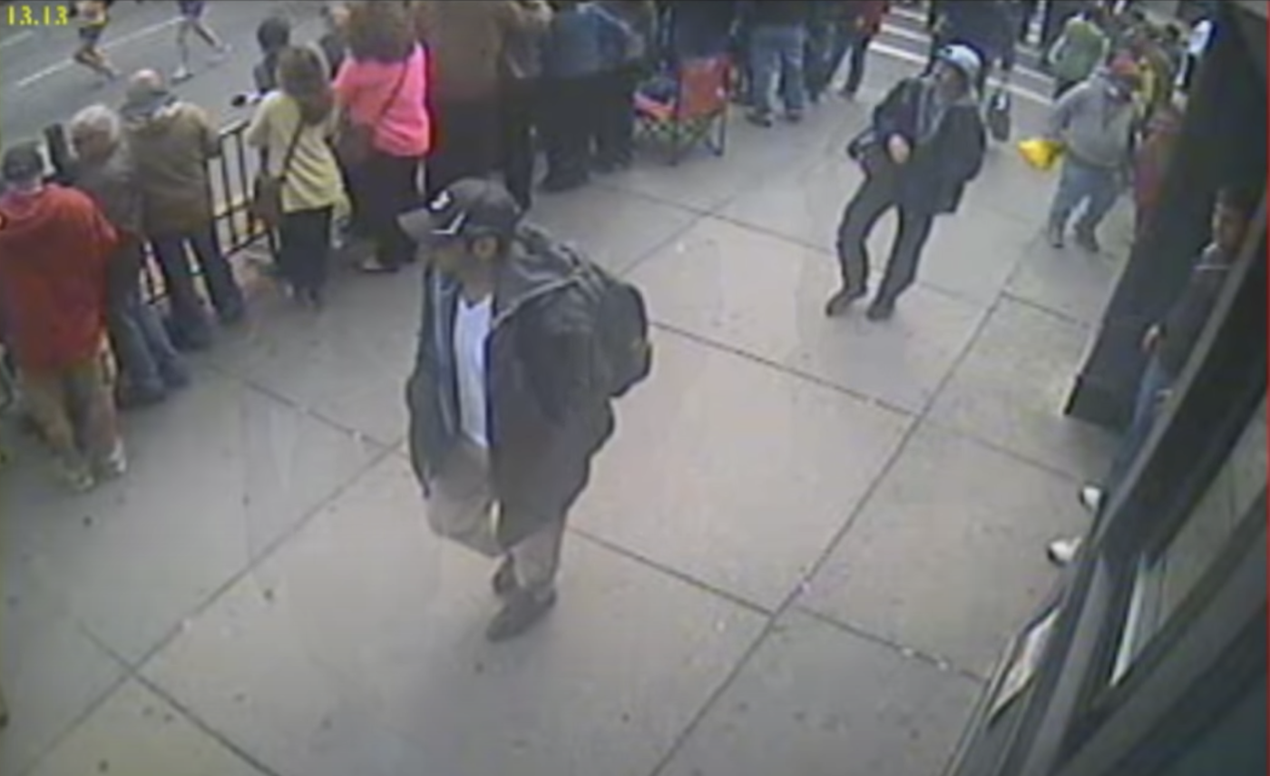 Video collected during the investigation of the 2013 Boston Marathon bombings shows the bombers Tamerlan and Dzhokhar Tsarnaev on the day of the bombings. Release of the video helped lead to the brothers' identification.