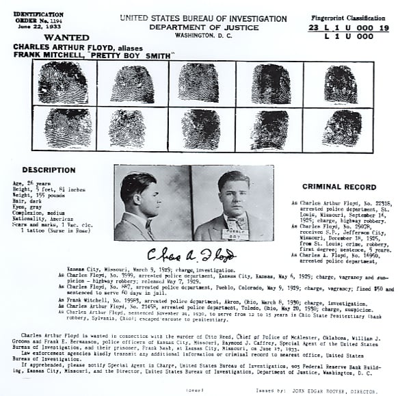 Identification Order No. 1194, “Pretty Boy” Floyd