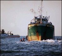 Golden Venture cargo ship runs aground (AP Photo)