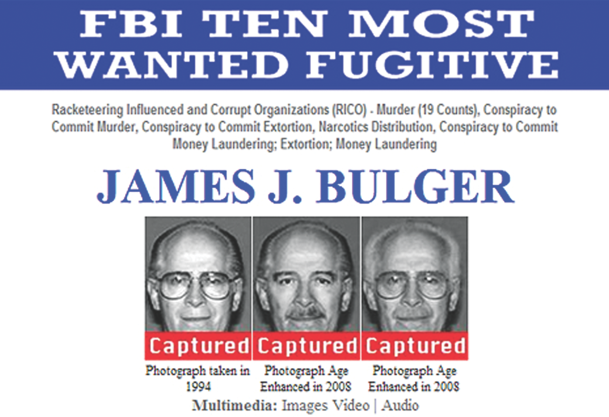 Top Ten Fugitive James ‘whitey Bulger Arrested — Fbi